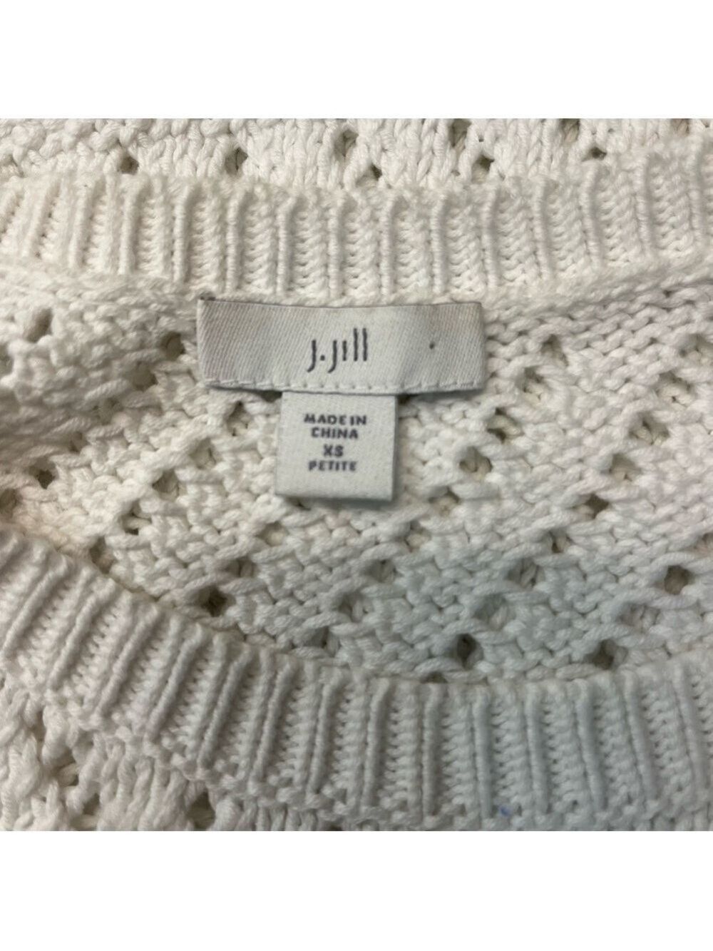 J. Jill Linen Cotton Blend Sleeveless Tunic Sweater White Crochet, size XSP - Picture 10 of 10